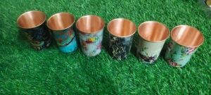 Printed Copper Glass Set