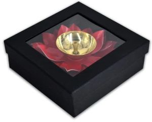 Round 16cm Brass Lotus Diya