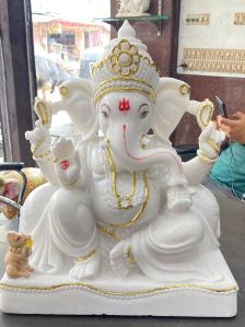 White Marble Ganesh Statue