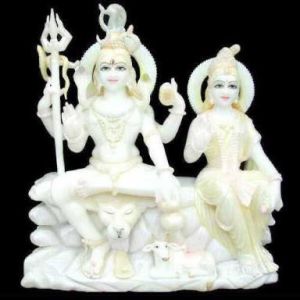 White Marble Shiv Parivar Statue