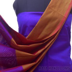 3PC Pochampally Ikat / Ikkat Handloom Cotton Silk Unstitched Dress Material Set for Women - DA001