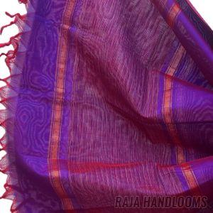 3PC Pochampally Ikat / Ikkat Handloom Cotton Silk Unstitched Dress Material Set for Women - DA001