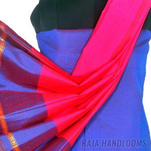 3PC Pochampally Ikat / Ikkat Handloom Cotton Silk Unstitched Dress Material Set for Women - DA010