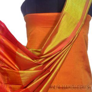 3PC Pochampally Ikat / Ikkat Handloom Cotton Silk Unstitched Dress Material Set for Women - DA012
