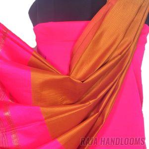 3PC Pochampally Ikat / Ikkat Handloom Cotton Silk Unstitched Dress Material Set for Women - DA014