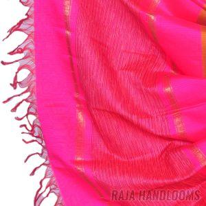 3PC Pochampally Ikat / Ikkat Handloom Cotton Silk Unstitched Dress Material Set for Women - DA014