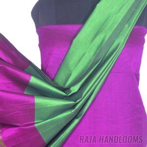 3PC Pochampally Ikat / Ikkat Handloom Cotton Silk Unstitched Dress Material Set for Women - DA016