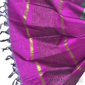 3PC Pochampally Ikat / Ikkat Handloom Cotton Silk Unstitched Dress Material Set for Women - DA016