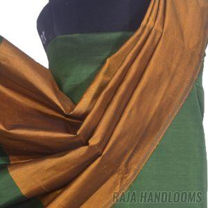 3PC Pochampally Ikat / Ikkat Handloom Cotton Silk Unstitched Dress Material Set for Women - DA017