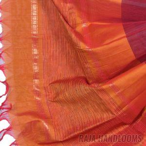 3PC Pochampally Ikat / Ikkat Handloom Cotton Silk Unstitched Dress Material Set for Women - DA002