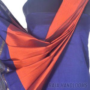 3PC Pochampally Ikat / Ikkat Handloom Cotton Silk Unstitched Dress Material Set for Women - DA020