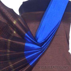 3PC Pochampally Ikat / Ikkat Handloom Cotton Silk Unstitched Dress Material Set for Women - DA025