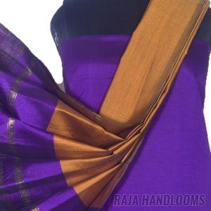 3PC Pochampally Ikat / Ikkat Handloom Cotton Silk Unstitched Dress Material Set for Women - DA028