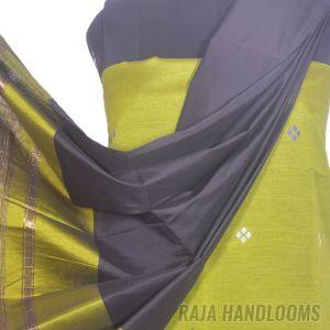 3PC Pochampally Ikat / Ikkat Handloom Cotton Silk Unstitched Dress Material Set for Women - BU002