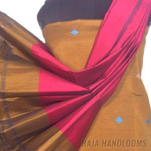 3PC Pochampally Ikat / Ikkat Handloom Cotton Silk Unstitched Dress Material Set for Women - BU005