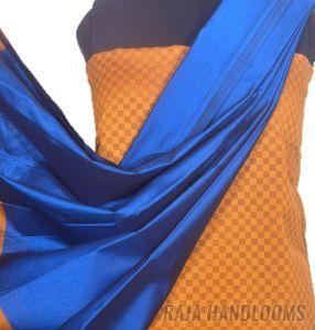 3PC Pochampally Ikat / Ikkat Handloom Cotton Silk Unstitched Dress Material Set for Women - AL002