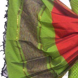 3PC Pochampally Ikat / Ikkat Handloom Cotton Silk Unstitched Dress Material Set for Women - AL003