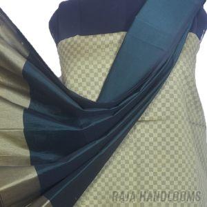 3PC Pochampally Ikat / Ikkat Handloom Cotton Silk Unstitched Dress Material Set for Women - AL006