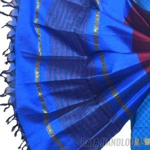 3PC Pochampally Ikat / Ikkat Handloom Cotton Silk Unstitched Dress Material Set for Women - AL007