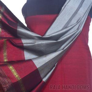3PC Pochampally Ikat / Ikkat Handloom Cotton Silk Unstitched Dress Material Set for Women - PE005