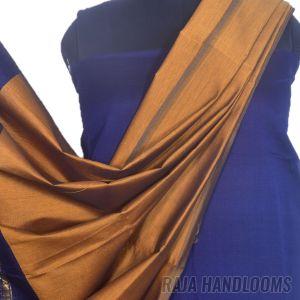 3PC Pochampally Ikat / Ikkat Handloom Cotton Silk Unstitched Dress Material Set for Women - PE006