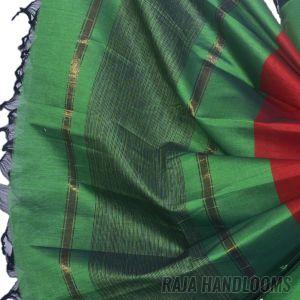 3PC Pochampally Ikat / Ikkat Handloom Cotton Silk Unstitched Dress Material Set for Women - PE008