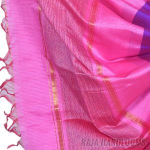3PC Pochampally Ikat / Ikkat Handloom Cotton Silk Unstitched Dress Material Set for Women - DA005