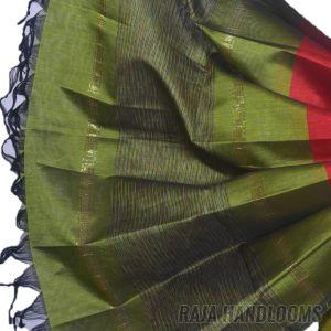 3PC Pochampally Ikat / Ikkat Handloom Cotton Silk Unstitched Dress Material Set for Women - MA003