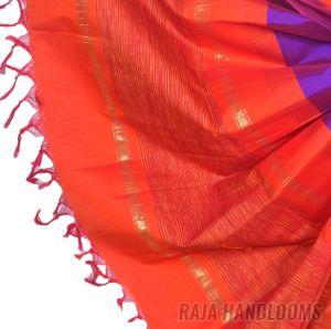 3PC Pochampally Ikat / Ikkat Handloom Cotton Silk Unstitched Dress Material Set for Women - DA007