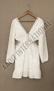 Beachwear Eyelet Cut-Out Mini Dress