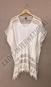 Beachwear White Cotton Kaftan