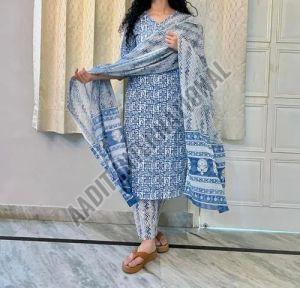 Cotton Kurti Pant Dupatta Set