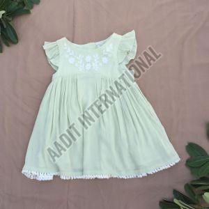 Girls Frill Sleeve Cotton Frock