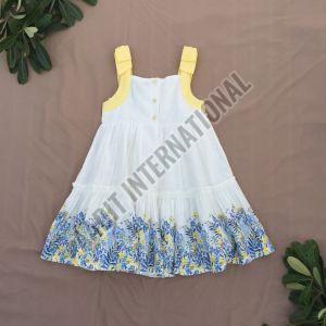 Girls Sleeveless Printed Frock