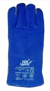 Leather Blue Heat Resistant Glove