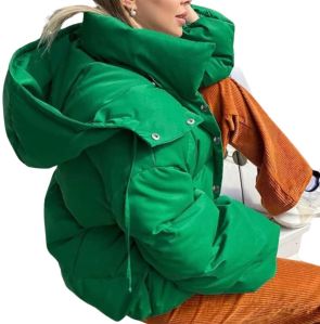 Women Green Quilted Jacket