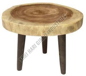 3 Legs Round Wooden Coffee Table