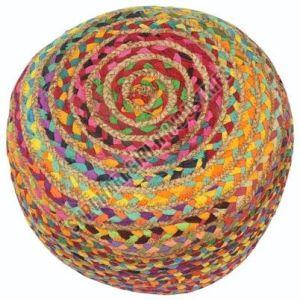 Cotton Knitted Round Pouf