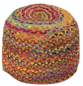 Cotton Knitted Round Pouf