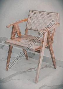 Wooden Rattan Cane Chair