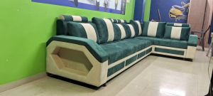 Wooden L Shaped Sofa Set