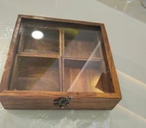 4 Compartment Wooden Spice Box