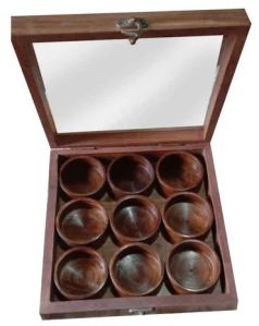 Brown Wooden Spice Box