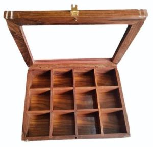 12 Compartment Wooden Spice Box