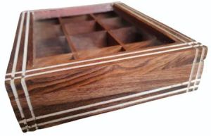 12 Compartment Wooden Spice Box