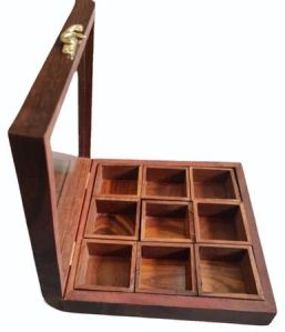 9 Compartment Wooden Spice Box