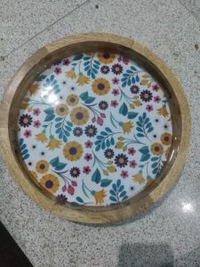 Mango Wood Meenakari Serving Tray