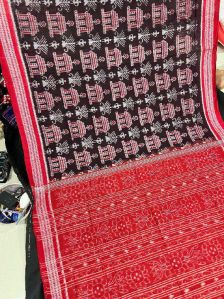 Ladies Double Shade Printed Sambalpuri Pure Cotton Saree