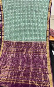 Ladies Party Wear Printed Sambalpuri Tissue Silk Saree