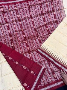 Ladies Red & White Pure Silk Saree